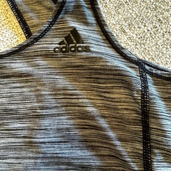 Adidas Criss Cross Back Performance Black Grey Tank Top Workout Sz S - Picture 4 of 9